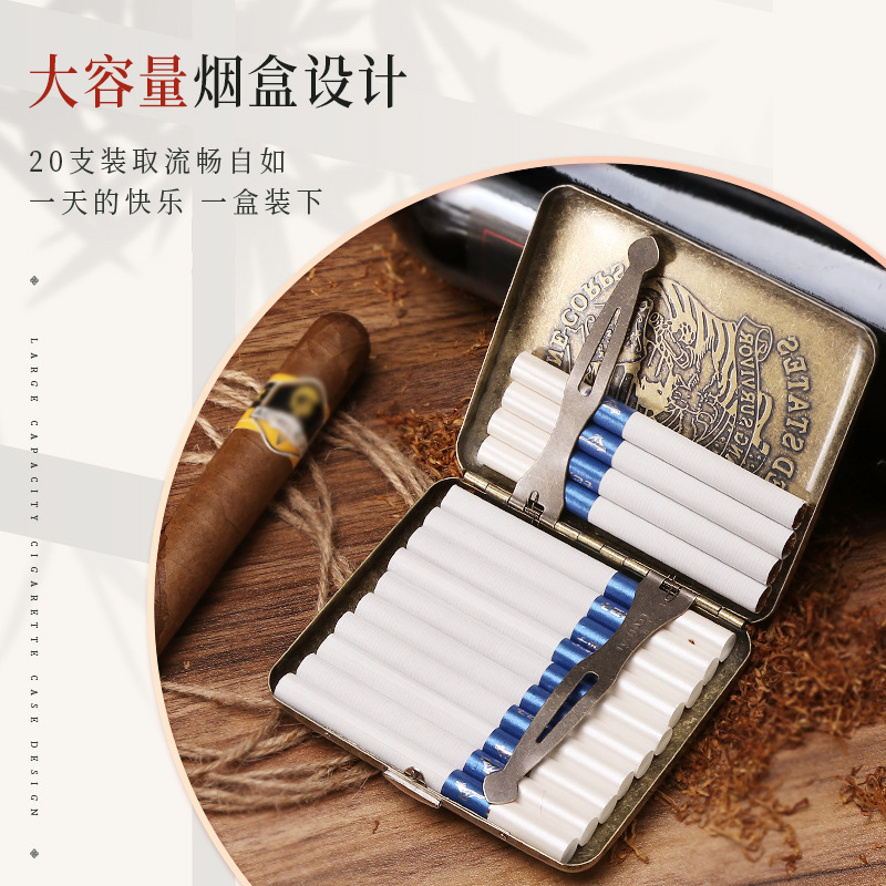 Guipai シガレットボックス 9010 金属両面フリップトップ 20 パックシガレットボックスブロンズ凝縮花自動タバコポータブルシガレットボックス|undefined