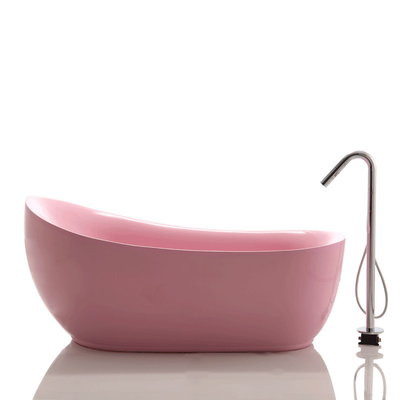 Ao Wo Bathroom Acrylic Girl Pink Freestanding Bathtub Boat Tank Love Hotel Homestay Project Oval