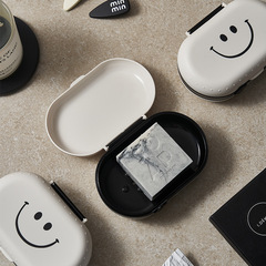 Soap Box with Lid Drain, Bathroom Home Student Dorm Creative Sealed Portable Travel Fragrant Soap Box Stand