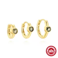 Серьги из стерлингового серебра S925, доступные роскошные элегантные серьги с натуральным моховым агатом, нишевые классические серьги в корейском стиле, хит продаж, высококачественные серьги