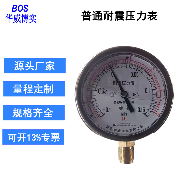 普通耐震压力表 YN-100 YN-150 青岛华威博实专业批量生产