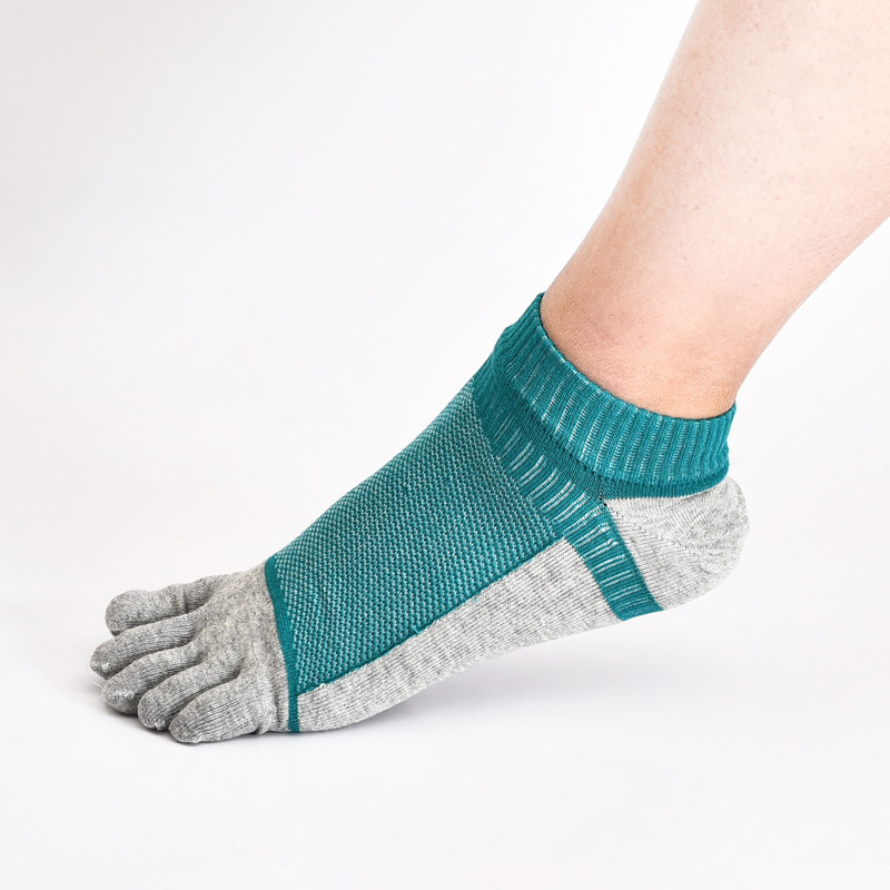 Calcetines de cinco dedos Algodón peinado de los hombres Cuatro estaciones Calcetines cortos gruesos medianos Malla transpirable calcetines en caja fábrica al por mayor calcetines de algodón