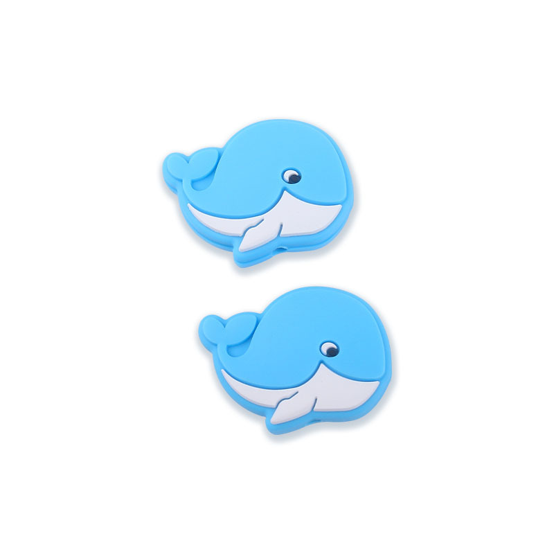 Nuevo bebé suministros dibujos animados animal ballena mordedor cuentas creativo molar DIY bebé pezón anti-gota cadena juguete