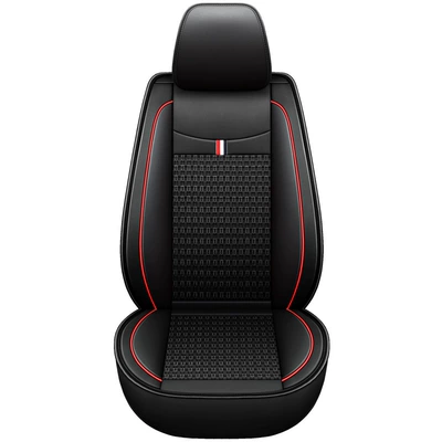 Universal Car Seat Cushion Four Seasons Pad - black-and-red-standard-version-single-seat-general