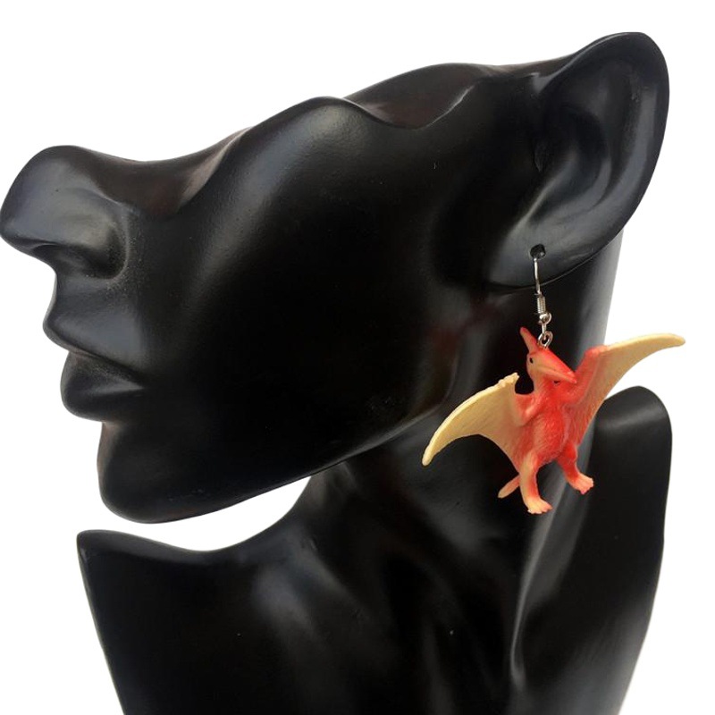 Creative Hand-made Children's Funny Dinosaur Earrings Earth Cool Disco Exaggerated Ear Clip without Ear Holes