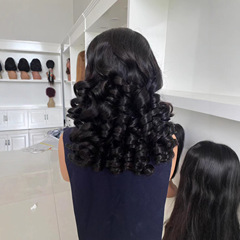 13*4弹力卷发100%human hair Elastic curled hair bouncy Curl