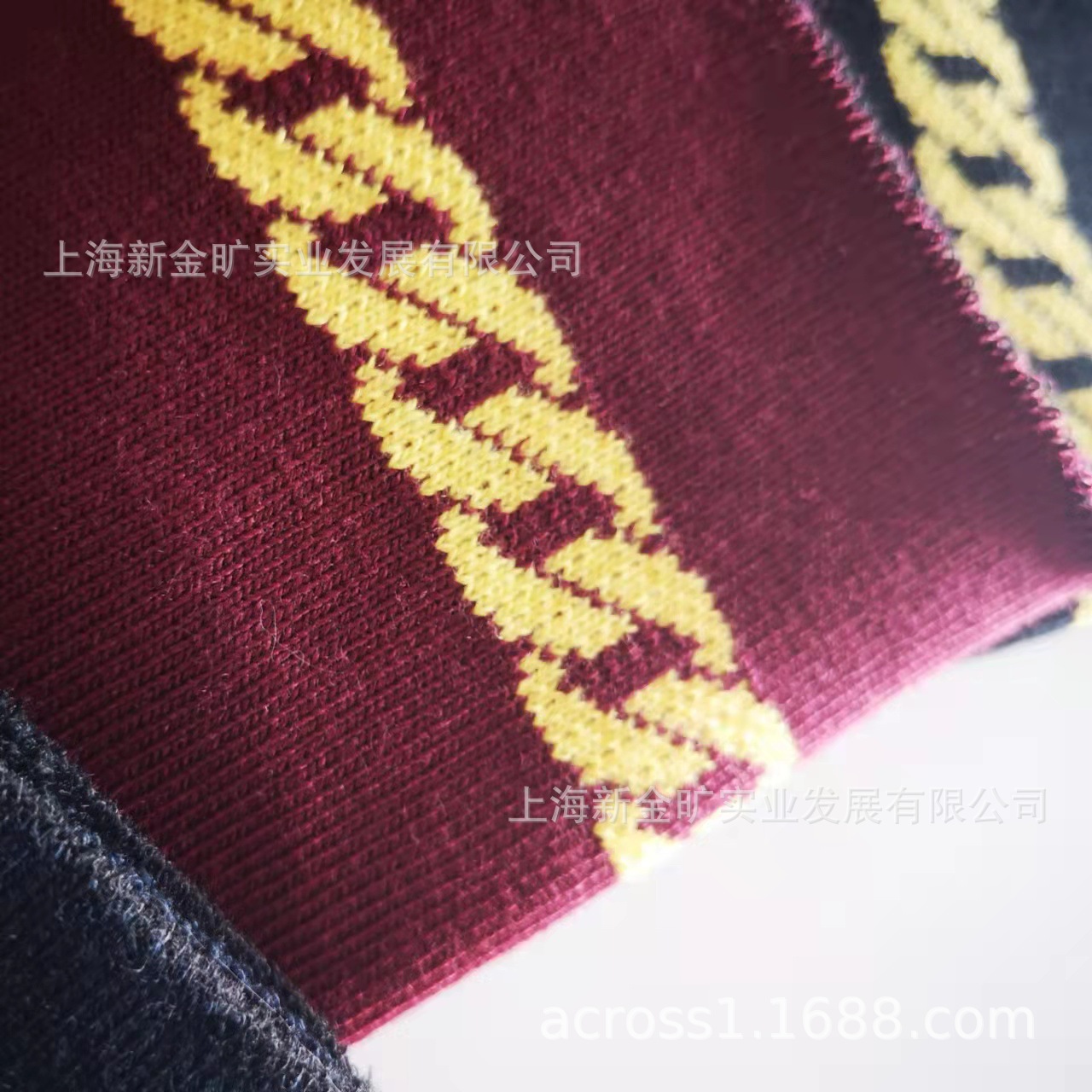 新金旷针织面料提花罗纹布1*1色织服装袖口领口下摆横机罗纹