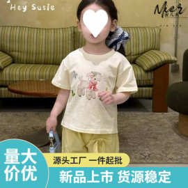 夏季韩版女童短袖T恤上衣蝴蝶结衣服童装潮Z029女童短袖T恤a类