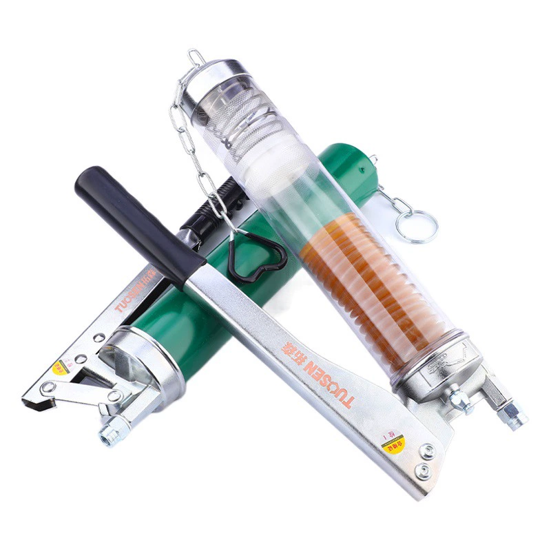 Инструмент Tuosen 600cc двухстержневой шприц для смазки, экономия труда, ручная молния, масленка, прозрачный масляный пистолет, шприц для смазки высокого давления