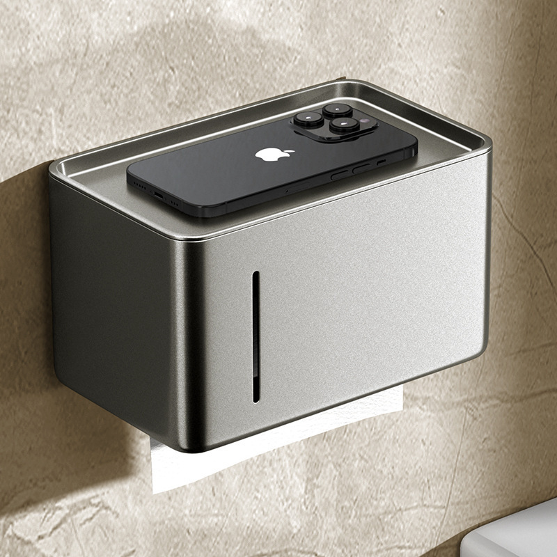 Bathroom tissue box without punching wall-mounted toilet tissue rack…