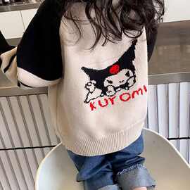 女童开衫毛衣2026春装新款儿童洋气百搭卡通女宝宝针织上衣外套潮