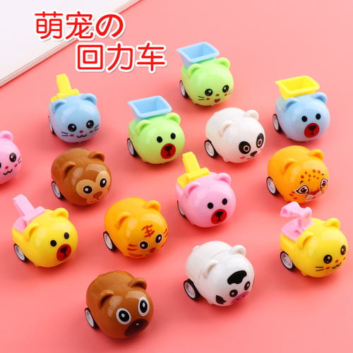 Toy Recoil Inertia Engineering Car Cartoon Small Toy Street Night Market Small Gift Gift For Children Birthday Gift