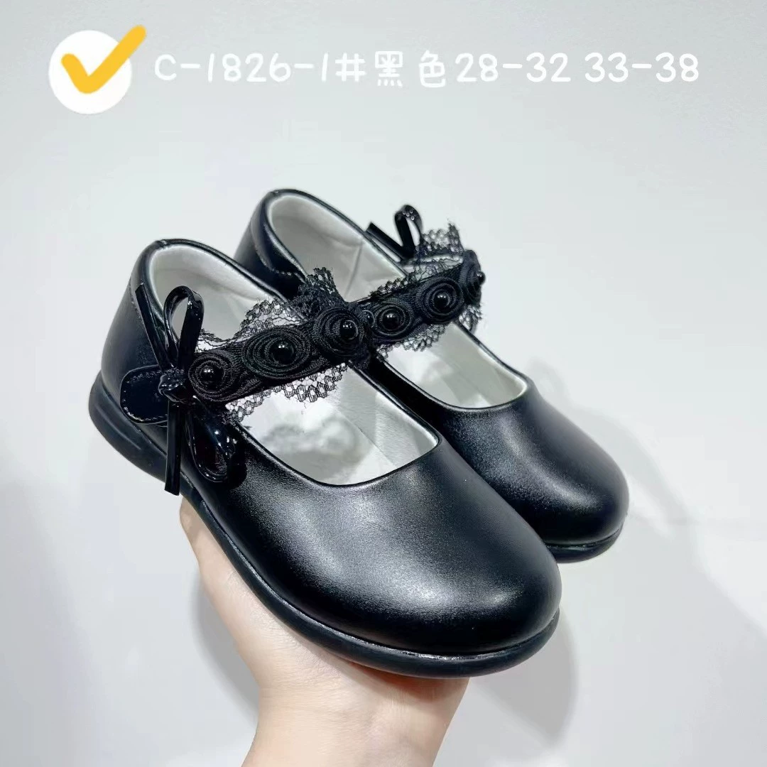 Студенческая кожаная обувь Wax Bixiaoxing 2023 Весна и осень Новые однослойные туфли для девочек Черные кожаные туфли для детей среднего и старшего возраста Школьный этикет для выступлений