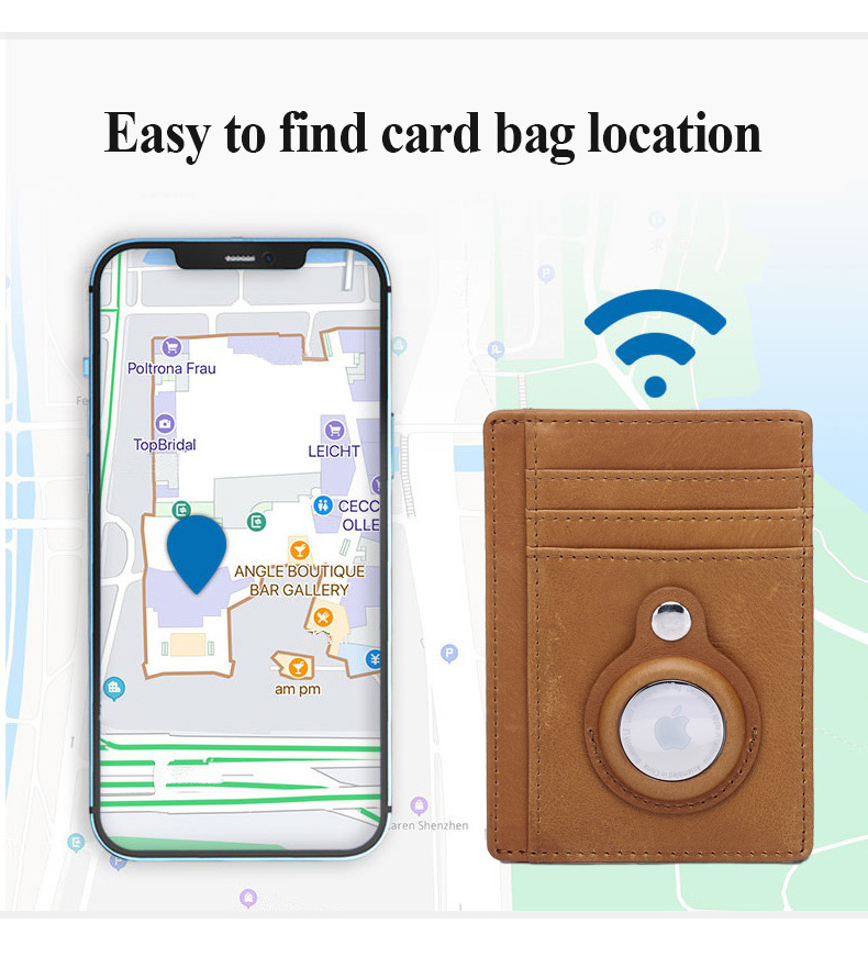 Ví cầm tay nữ da bò chống trộm RFID, đựng thẻ tín dụng và airtag — Màu nâu vàng, Màu cà phê, Màu đen chi tiết 16