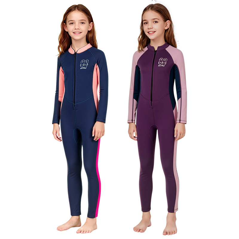 2.5MM Children's Diving Suit Long Sleeve Girls' Middle and Big Children's Warm Swimsuit Snorkeling Surfing Cold-proof Jellyfish Suit