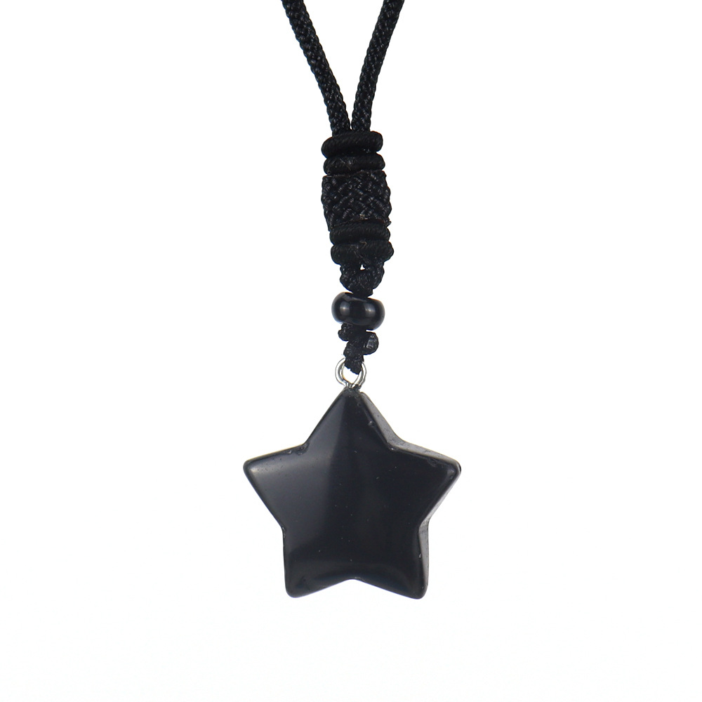 Simple Style Pentagram Crystal Handmade Pendant Necklace 1 Piece