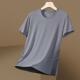 Ice Silk short sleeve T-shirt men's summer thin quick-drying mesh sports fitness half sleeve top dad summer stretch T