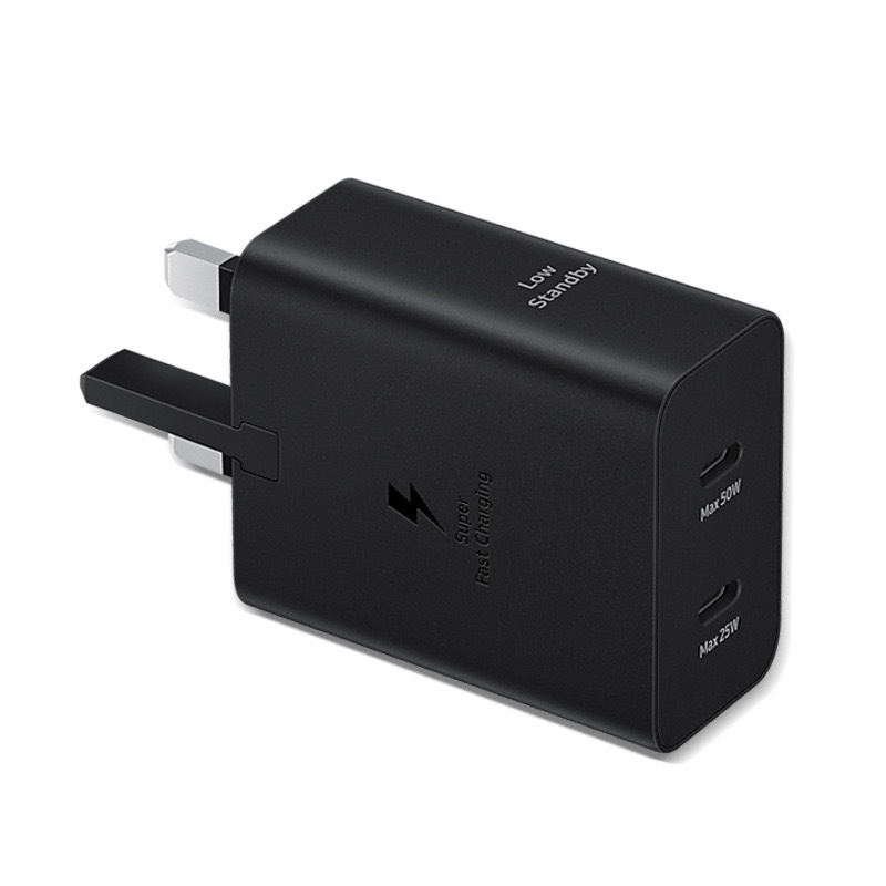 Samsung 50W 欧州および英国充電器 T5020S25/U24/デュアルポート超高速充電 2.0 高速充電ヘッドに適しています。|undefined