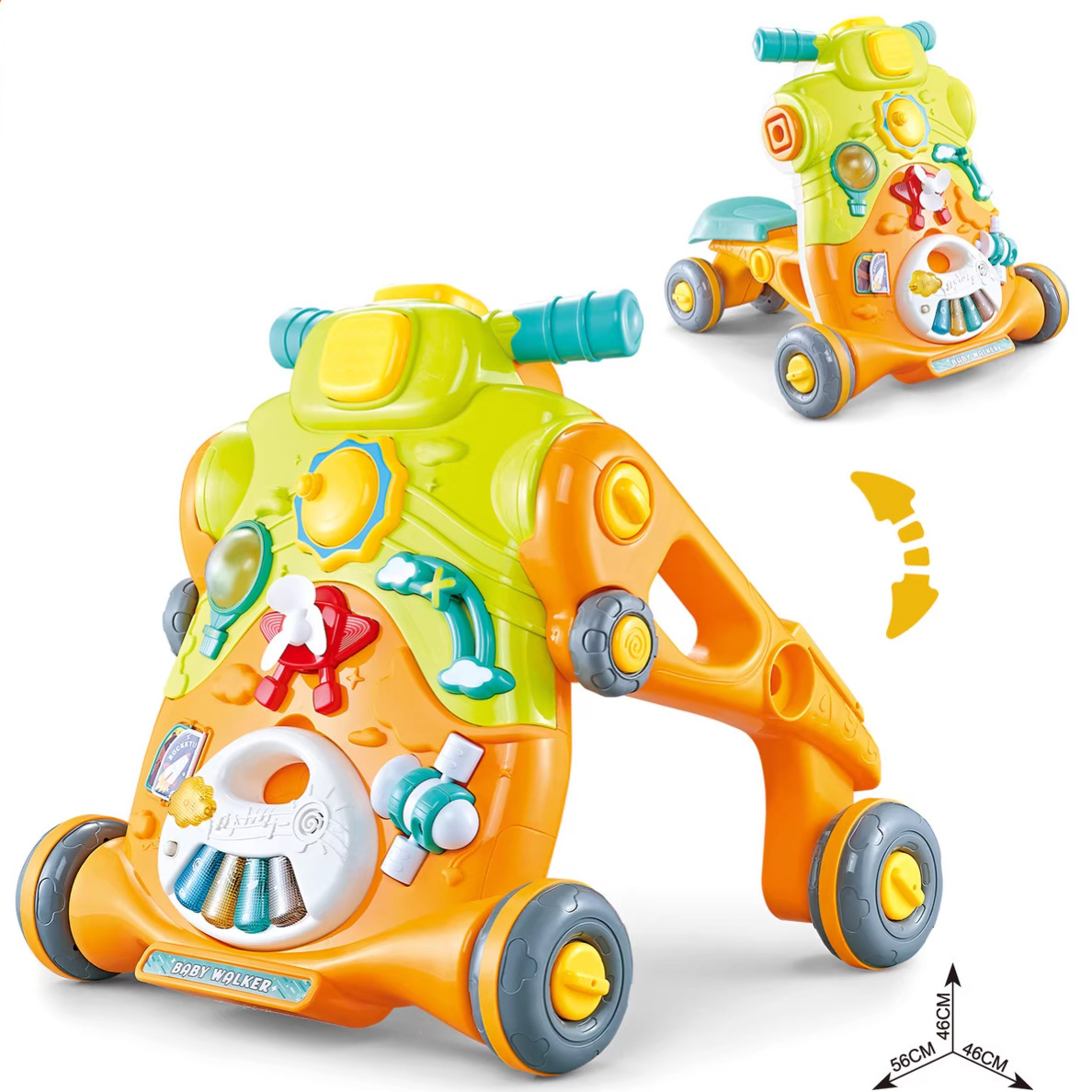 Transfronterizos multifuncional iluminación música bebé caminante carro deslizante caminante mesa de juego juguetes para niños