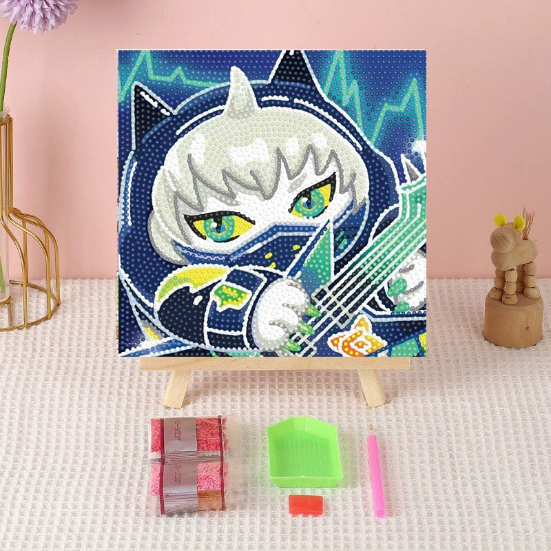 Алмазная вышивка (canvas) Genshin Impact DIY, 20×20 / 30×30, деревянная внутренняя рама и набор инструментов
