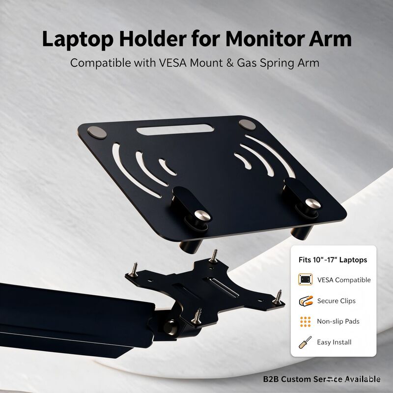 Vesa Laptop Stand Tray Compatible with Gas Spring Monitor Stand Accessories Telescopic Anti-Slip Laptop Holder Vesa Laptop Stand Tray Compatible with Gas Spring Monitor Stand Accessories Telescopic Anti-Slip Laptop Holder