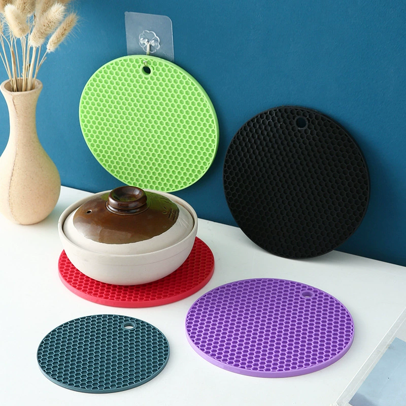 Кухонный стол, силиконовый сотовый изоляционный коврик, предотвращающий ожоги, силиконовый коврик для стола, круглый коврик для горшка, подставка для чашки