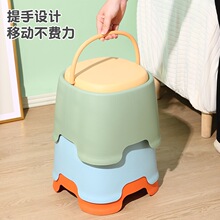 可手提板凳家用餐椅茶几凳子北欧儿童塑料加厚厕所踩脚凳小孩矮凳