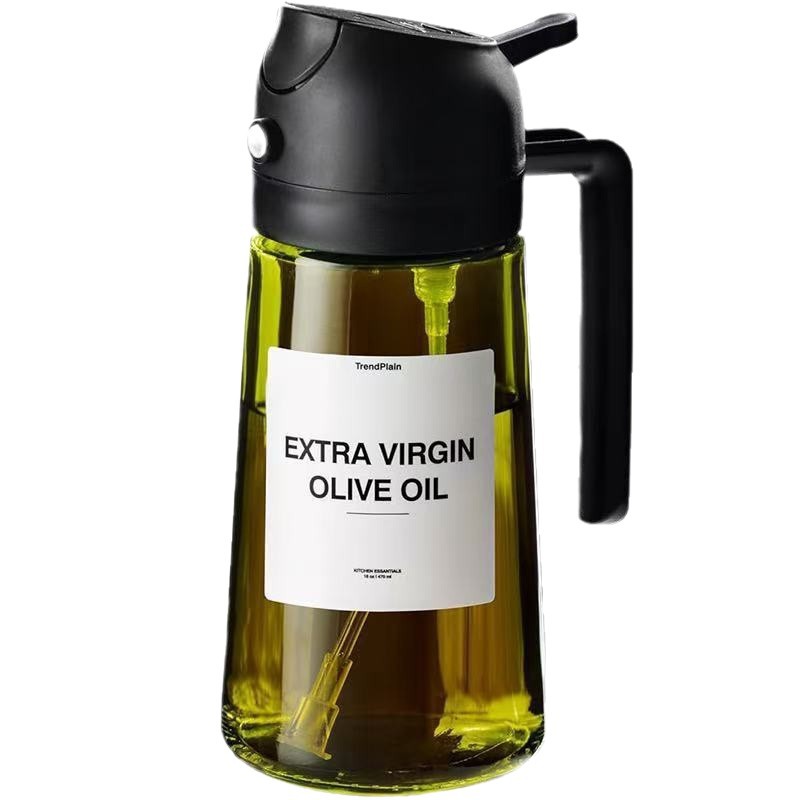 Pot de rociador de aceite espeso, vaporizador de aceite de vidrio atomizado automático integrado, pot de aceite de gran capacidad a prueba de fugas de aceite doméstico para cocina