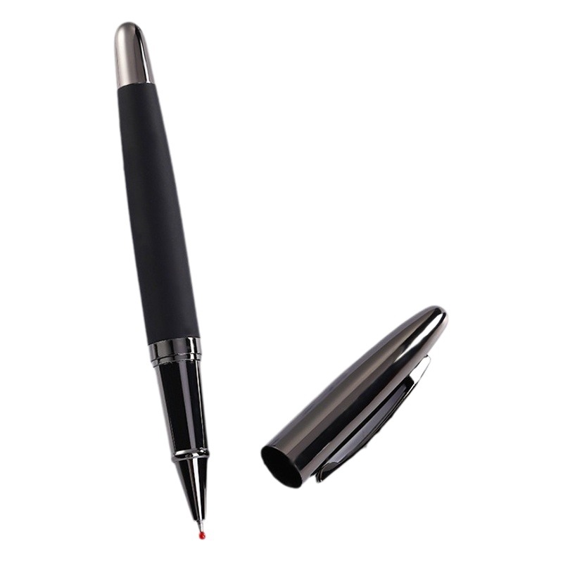 Negro esmerilado metal firma pluma negocio regalo bolígrafo publicidad pluma gel pluma metal pluma letras LOGO