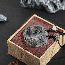 水墨龙凤项链男女平安扣吊坠轻奢高级百搭锁骨链新款时尚小众饰品