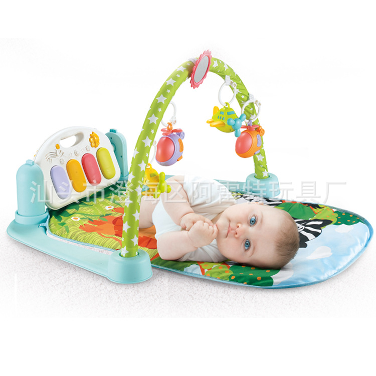 Multifunctional baby pedal piano fitness rack baby music game mat early education lighting game blanket fitness mat