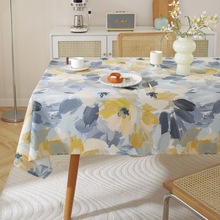 北欧防水防油免洗棉麻印花布艺餐桌布长方形高级感台布茶几布家用
