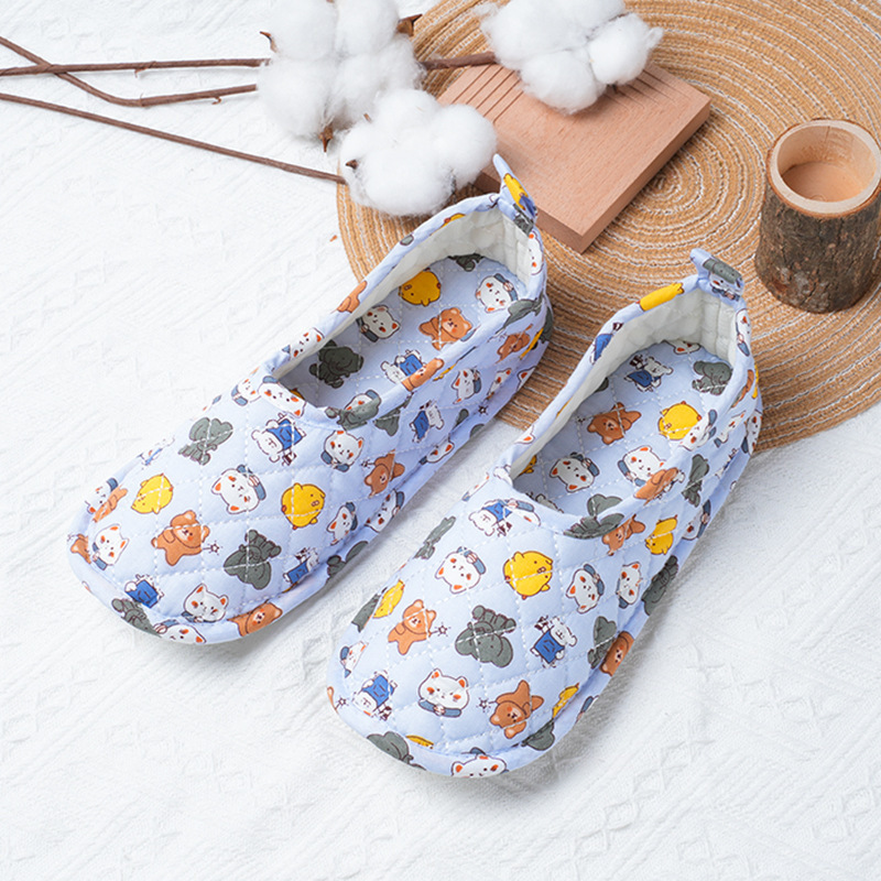 Special Crawling Mat Shoes for Pregnant Women, Thin Home Wooden Floor Breathable Soft Sole Non-Slip Heel-Covering Cotton Slippers Wholesale