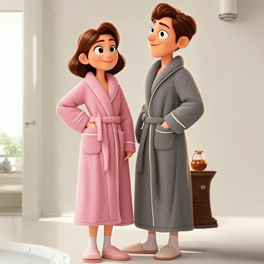 定制-秋冬季珊瑚绒加厚晨袍男士法兰绒睡袍女开衫加长浴袍情侣睡