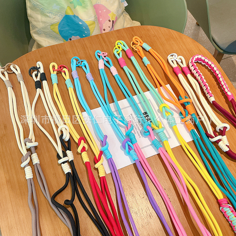 Ins Trendy Mobile Phone Lanyard Three-Purpose Contrasting Color Three-Piece Woven Shoulder Strap Decompression Design Mobile Phone Case Anti-Lost Lanyard Ins Trendy Mobile Phone Lanyard Three-Purpose Contrasting Color Three-Piece Woven Shoulder Strap Decompression Design Mobile Phone Case Anti-Lost Lanyard