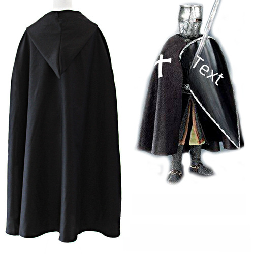 Medieval Warrior Role-Playing Cloak Templar Knight Cape Robe Roman Empire Cosplay Costume