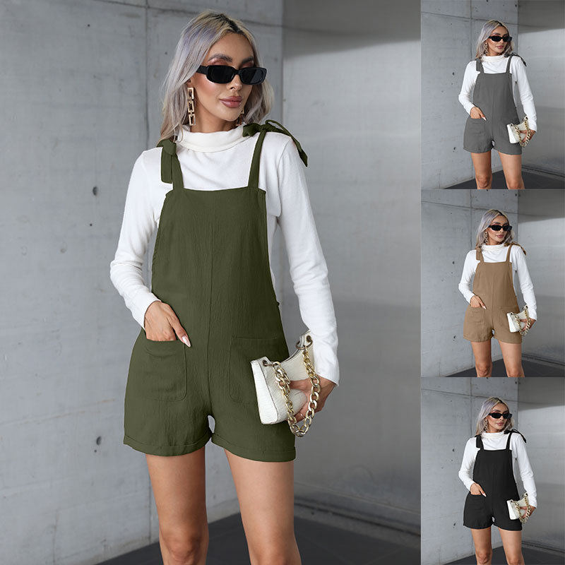 autumn solid color suspenders for leisure