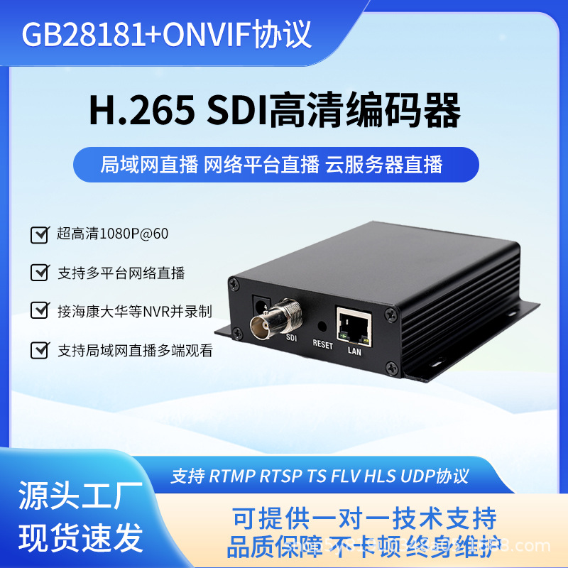 SDI BNC H.265 视频编码器 3G-SDI HD-SDI支持广电高清标清 NVR