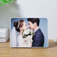 现代简约大韩包边园角拉菲水晶摆台相框含照片 横竖可摆放可挂墙