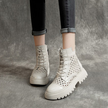 欧诺蒙森供应女士马丁靴春款透气头层牛皮洞洞靴镂空牛皮短靴