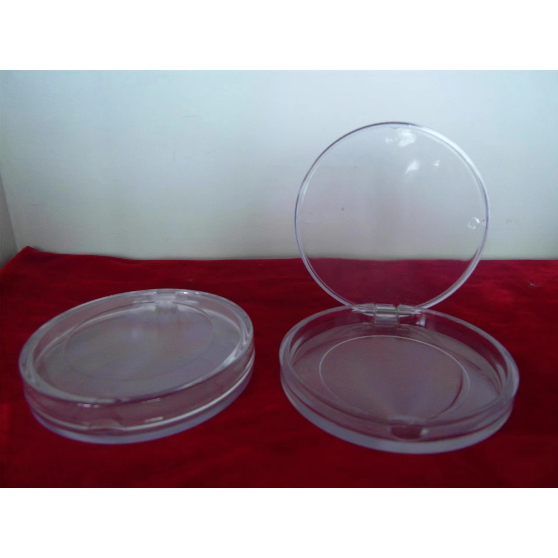 透明化妆品盒   圆形塑料盒  化妆品包装 眼影盒PCps注塑制品厂家