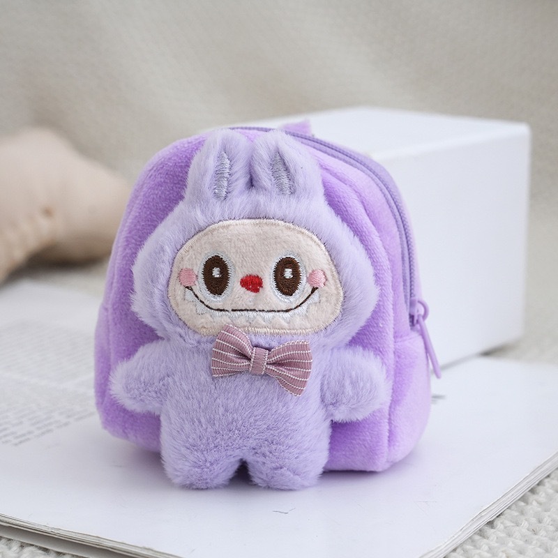 Labubu 小さなスクールバッグ漫画かわいい小銭入れぬいぐるみバックパックペンダント屋台子供の誕生日プレゼント|undefined