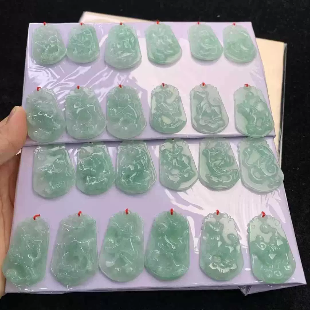 A货缅甸翡翠生肖挂件批发12生肖玉石项坠大号生肖玉器  厂家直销