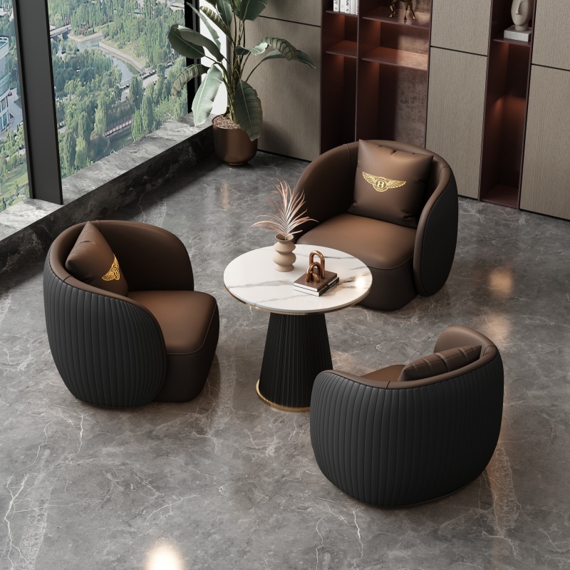 Oficina de ventas para negociar sofá lujoso moderno salón de belleza de alta calidad sala de estar de recepción casual mesas y sillas combinación