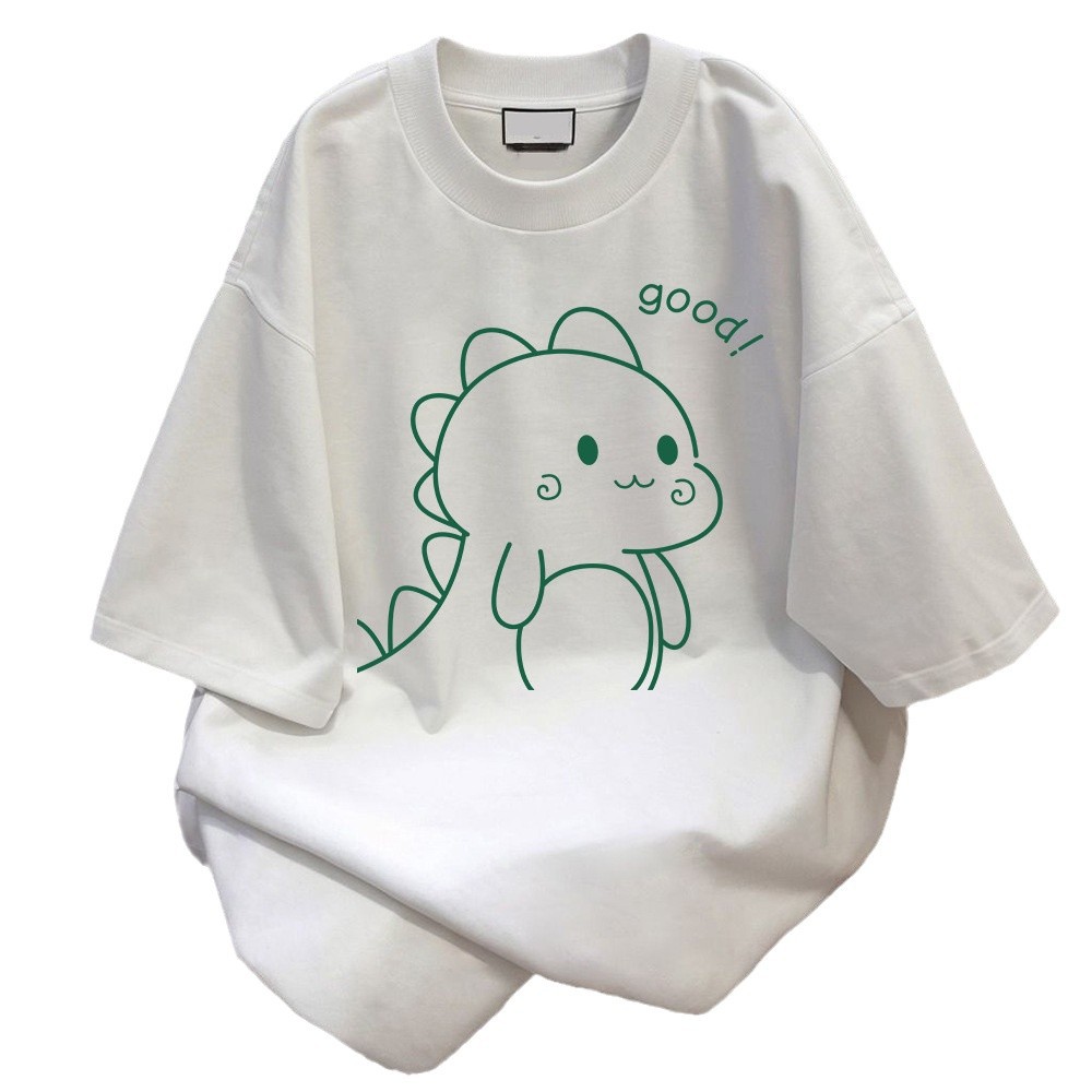 Cotton Short-sleeved T-shirt Cute Little Dinosaur oversize Vietnam Thailand Myanmar Cross-border Crewneck Women's T-shirt