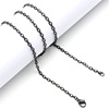 Black chain stainless steel, necklace, pendant, accessory, 2.4mm, 60cm