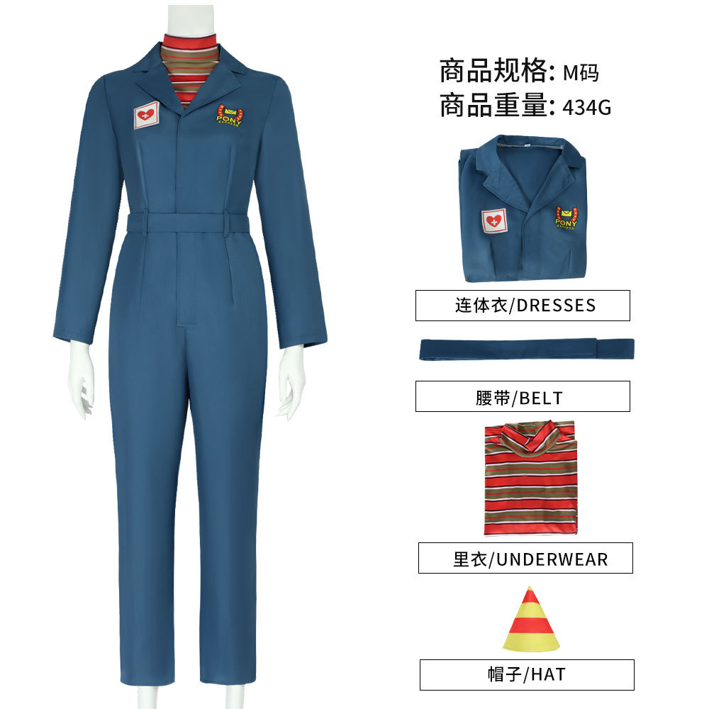 Game Silent Weight Anya Crewator Cos Costume Halloween Horror Funny Mouthwashing Overalls