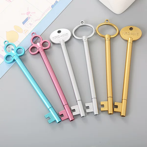 Retro Key Gel Pen Creative Student Writing Test Pen Cute Learning Stationery Office Supplies Wholesale