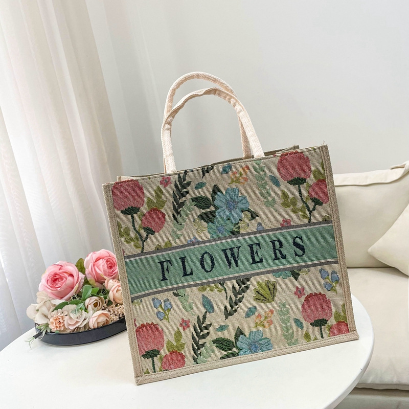 Algodón nacional de lino bordado de gran capacidad para mujeres nuevas bolsas de ocio de moda moda moda moda de lino