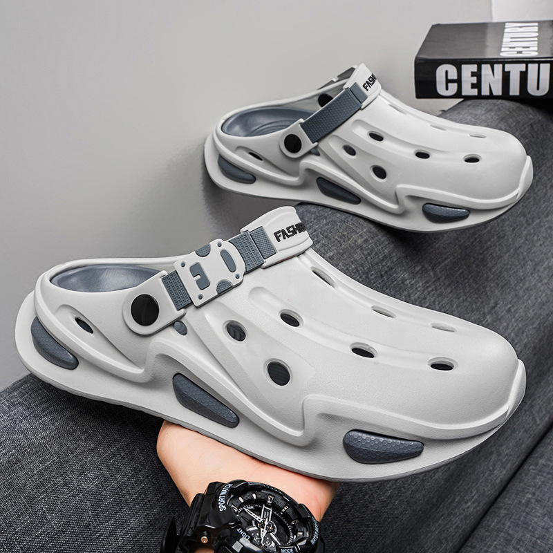 Coconut-Style Clogs with Holes, New Summer Sandals for Men, Beach Shoes, Travel Shoes, Casual Student Slippers, Trendy Coconut-Style Clogs with Holes, New Summer Sandals for Men, Beach Shoes, Travel Shoes, Casual Student Slippers, Trendy